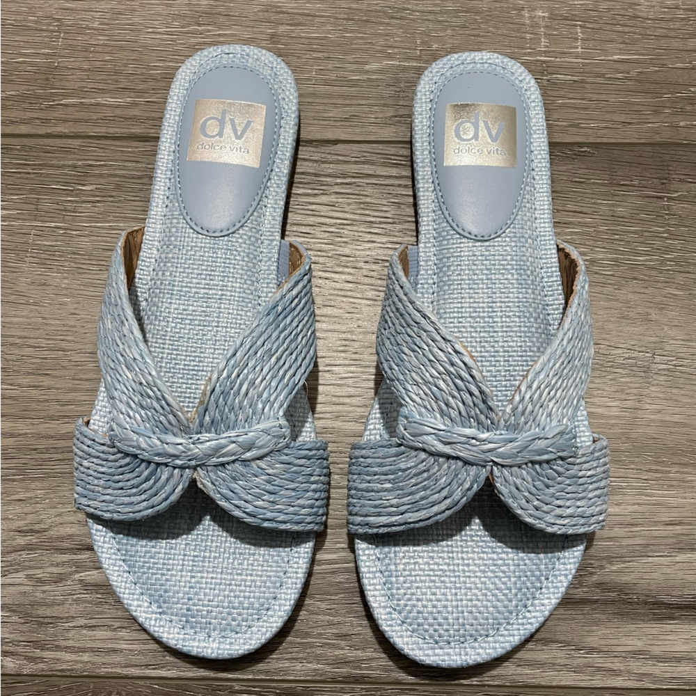 NWT Dolce Vita Light Blue Woven Sandals
